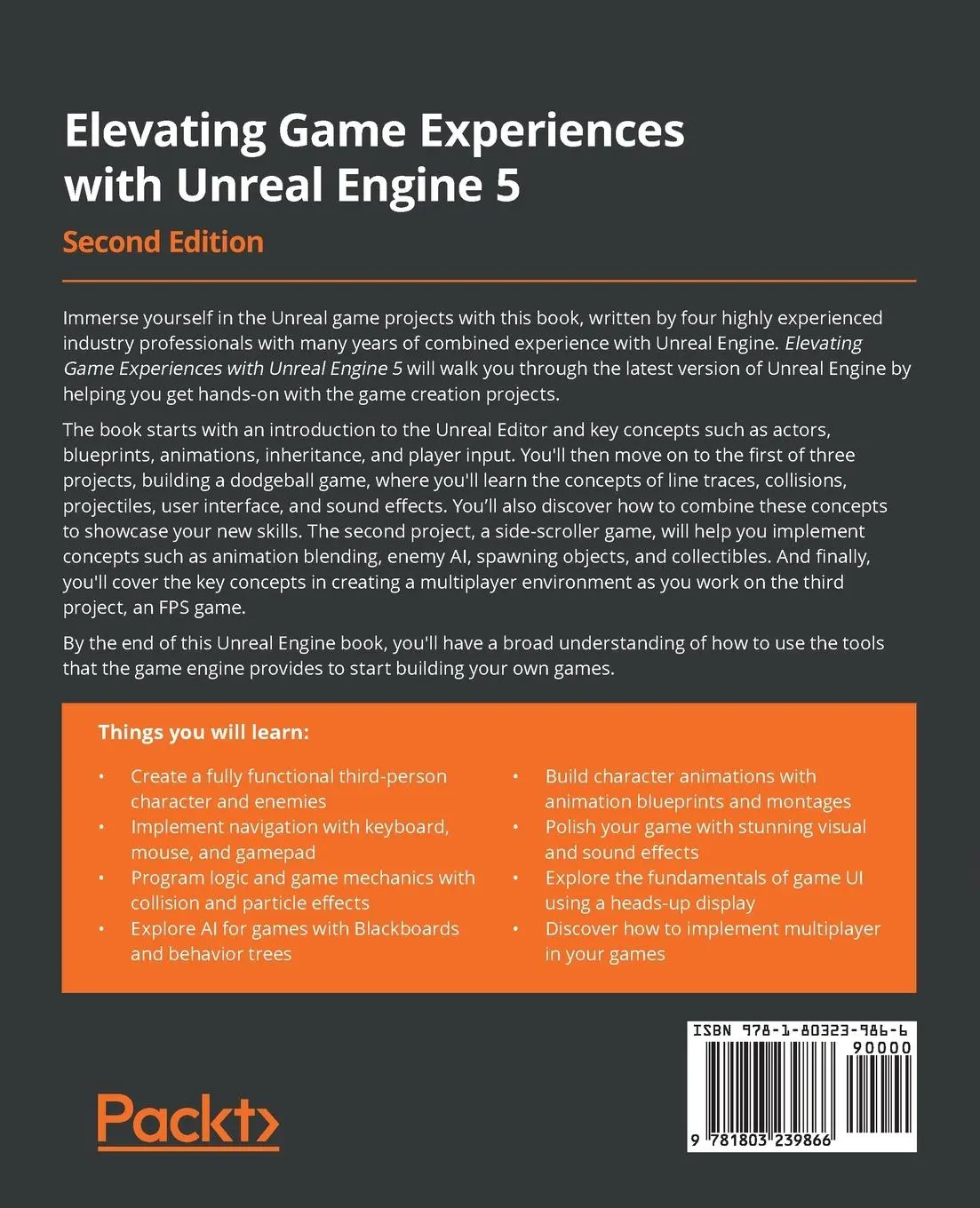 Rückseite: 9781803239866 | Elevating Game Experiences with Unreal Engine 5 - Second Edition