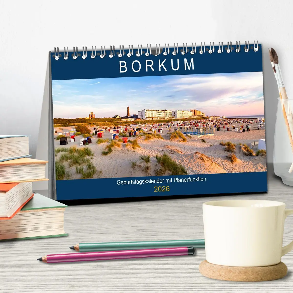 Bild: 9783457919866 | BORKUM Geburtstagskalender mit Planerfunktion (Tischkalender 2026...