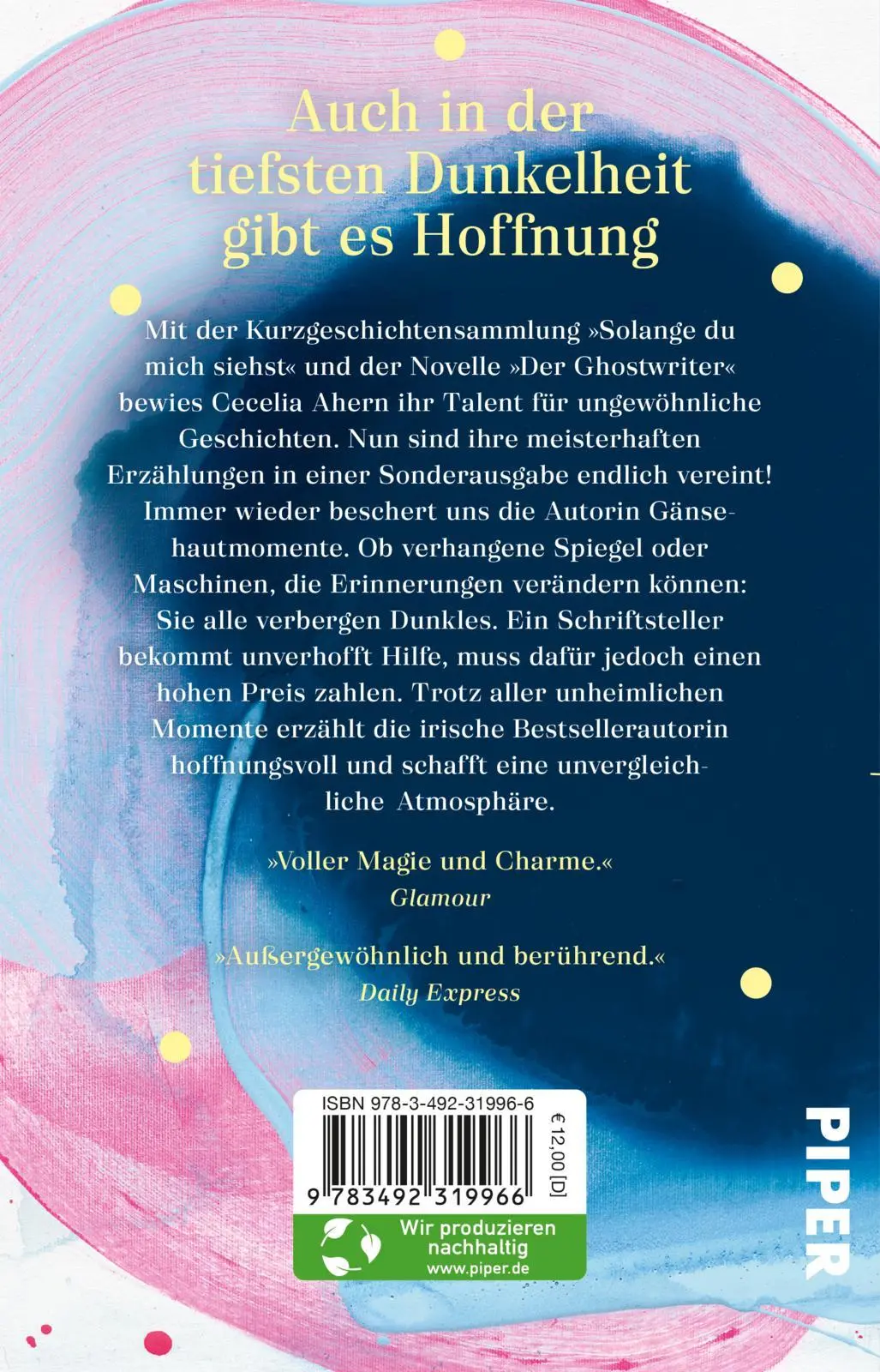 Rückseite: 9783492319966 | Funken in der Dunkelheit | Cecelia Ahern | Taschenbuch | 240 S. | 2023