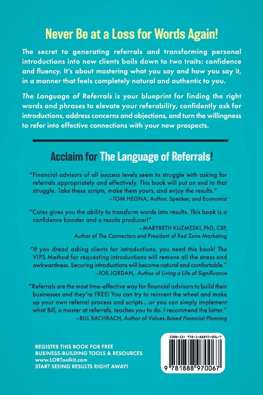 Rückseite: 9781888970067 | The Language of Referrals | Bill Cates | Taschenbuch | Englisch | 2024