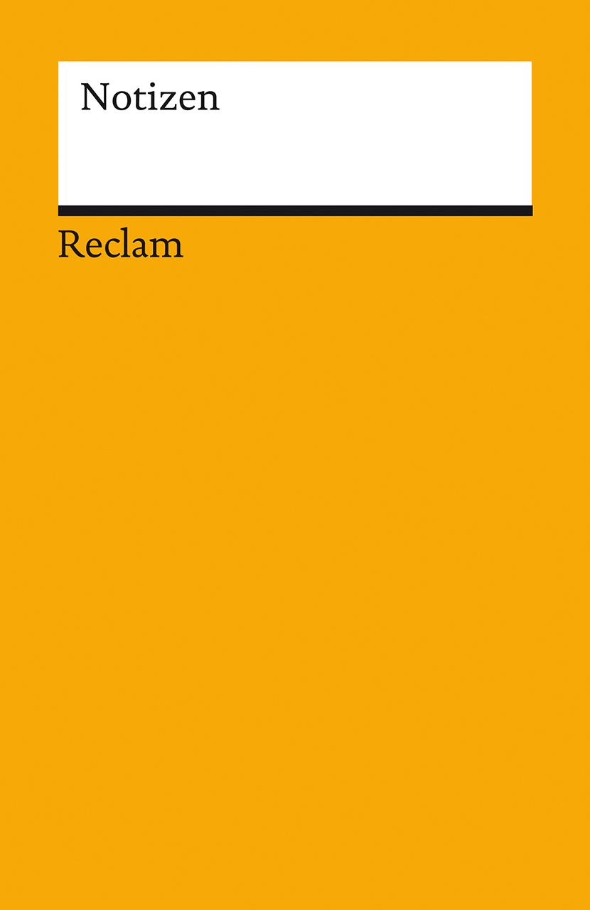 Cover: 9783150950067 | Notizen (orange) | Das kleine Reclam-Notizbuch blanko | Notizbuch