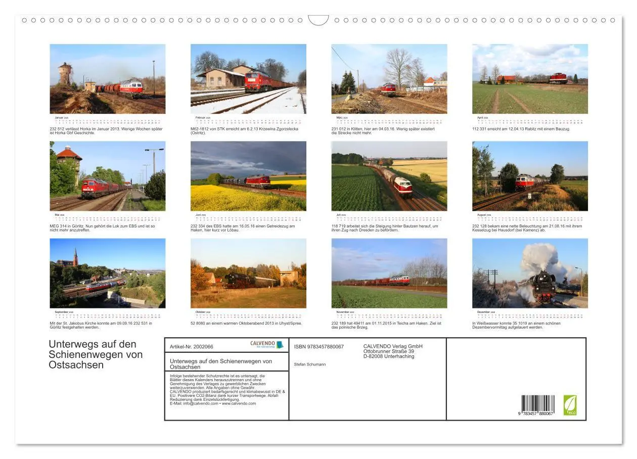 Bild: 9783457880067 | Unterwegs auf den Schienenwegen von Ostsachsen (Wandkalender 2026...