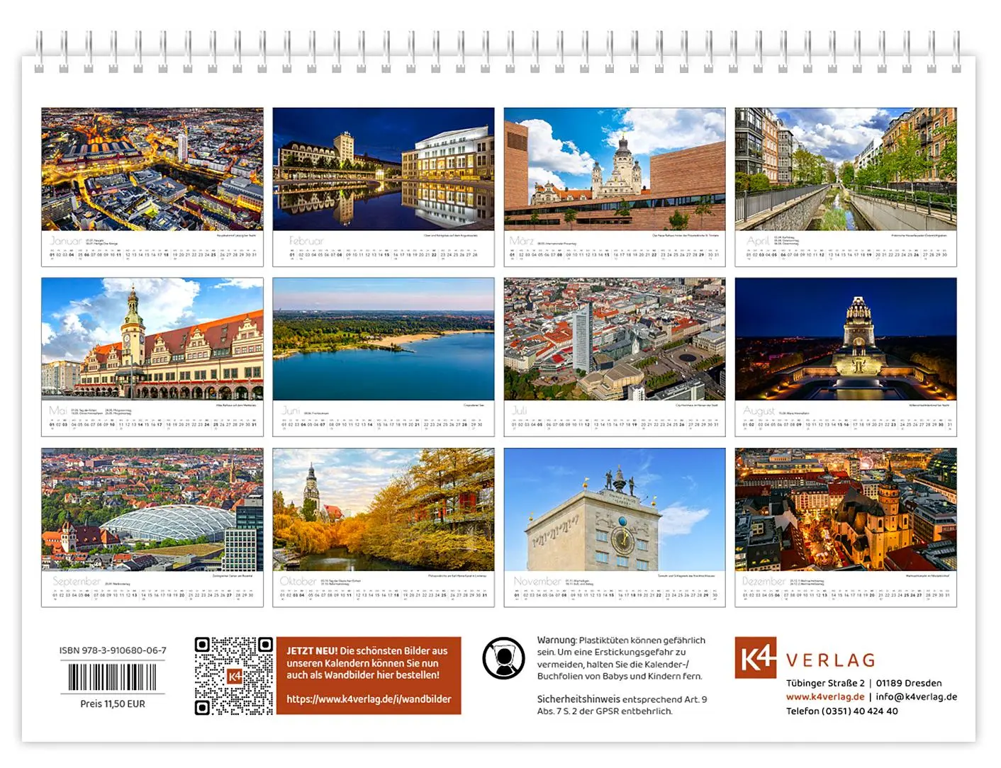 Bild: 9783910680067 | Kalender Leipzig kompakt 2026 | 21 x 15 cm weißes Kalendarium | 2026