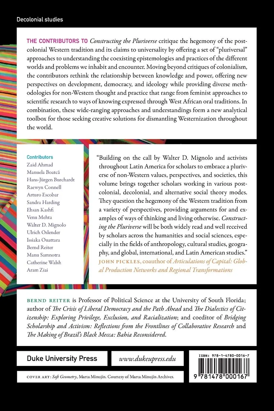Rückseite: 9781478000167 | Constructing the Pluriverse | The Geopolitics of Knowledge | Reiter