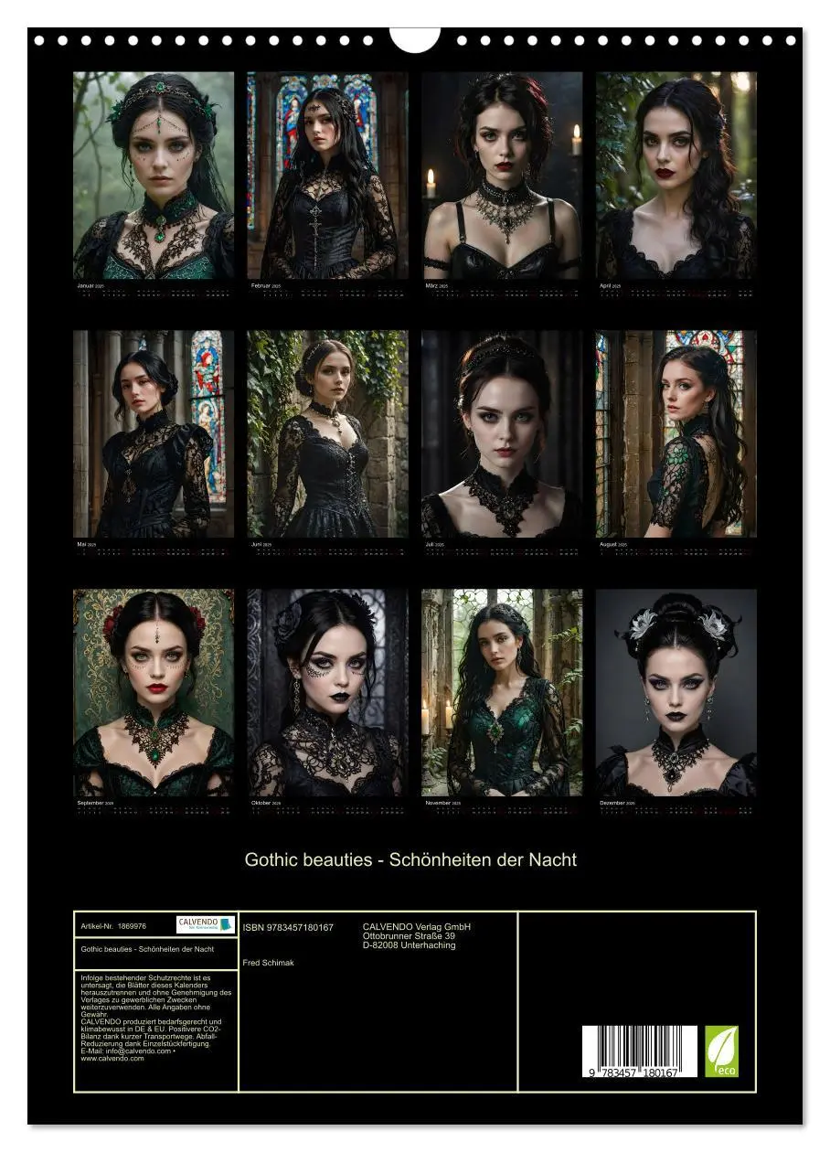 Bild: 9783457180167 | Gothic beauties - Schönheiten der Nacht (Wandkalender 2025 DIN A3...