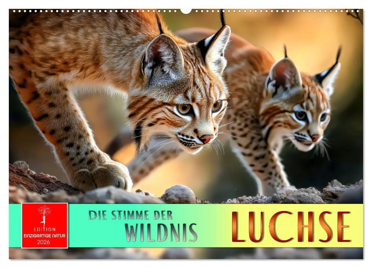 Cover: 9783457250167 | Luchse - die Stimme der Wildnis (Wandkalender 2026 DIN A2 quer),...
