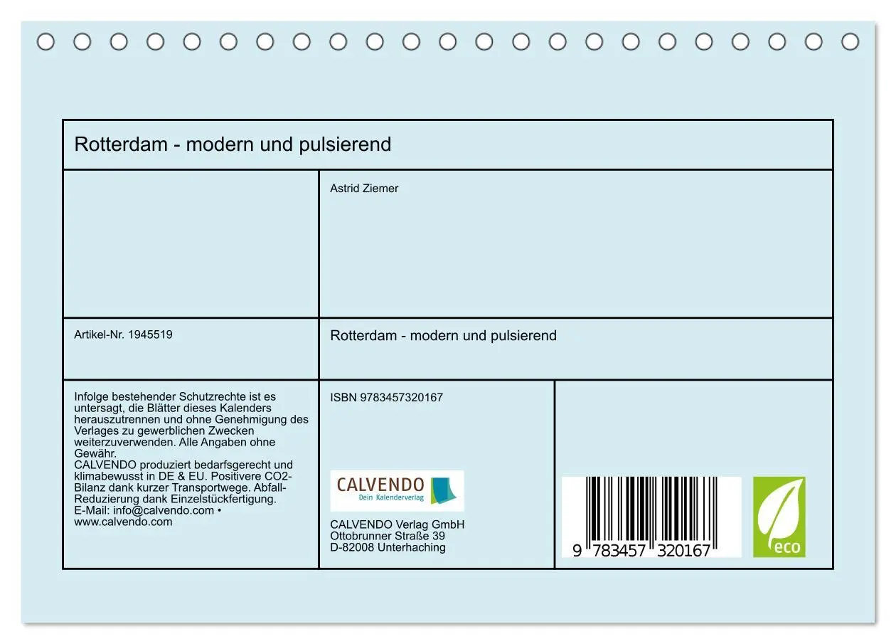 Bild: 9783457320167 | Rotterdam - modern und pulsierend (Tischkalender 2026 DIN A5 quer),...