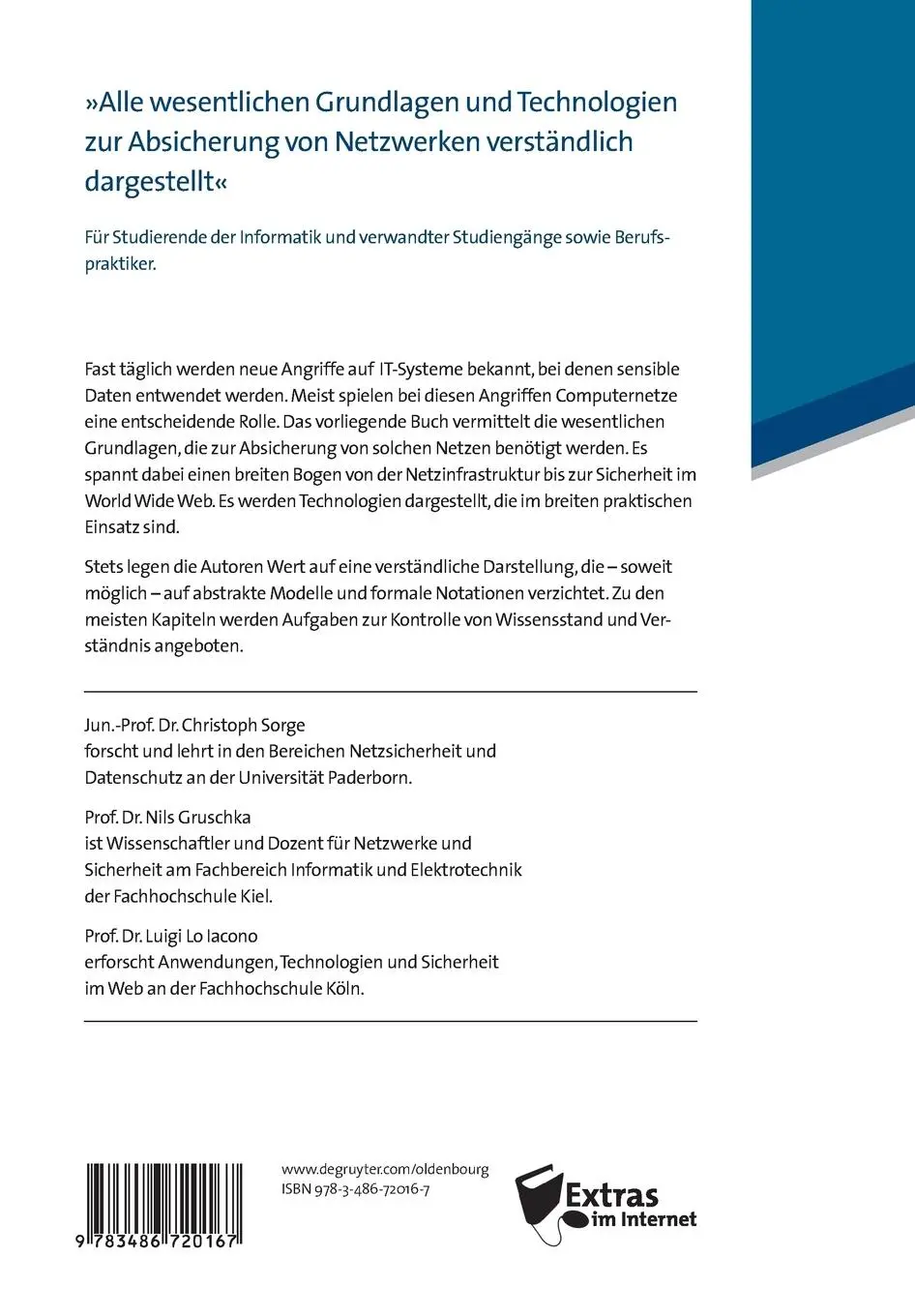 Rückseite: 9783486720167 | Sicherheit in Kommunikationsnetzen | Christoph Sorge (u. a.) | Buch