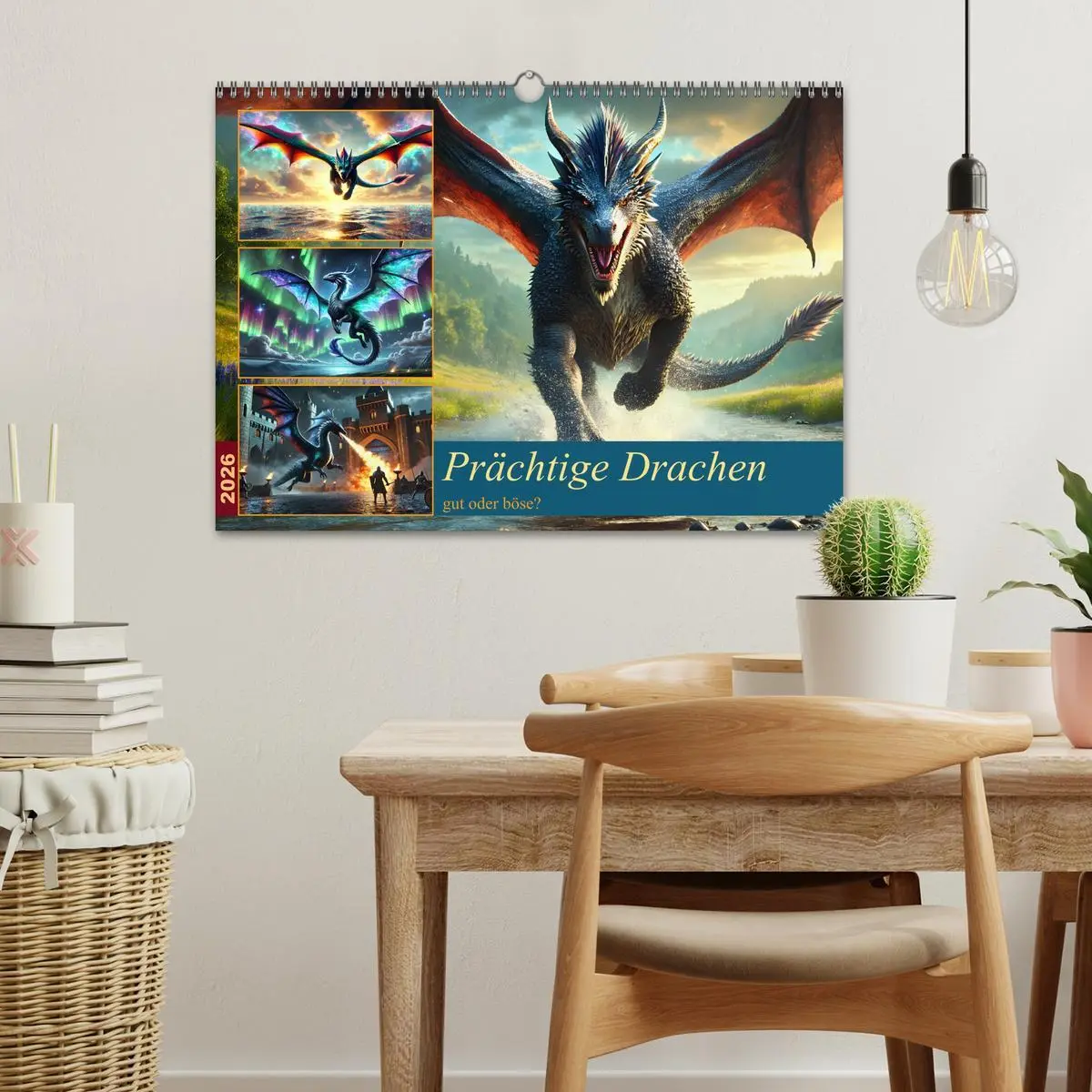 Bild: 9783516650167 | Prächtige Drachen, gut oder böse? (Wandkalender 2026 DIN A3 quer),...