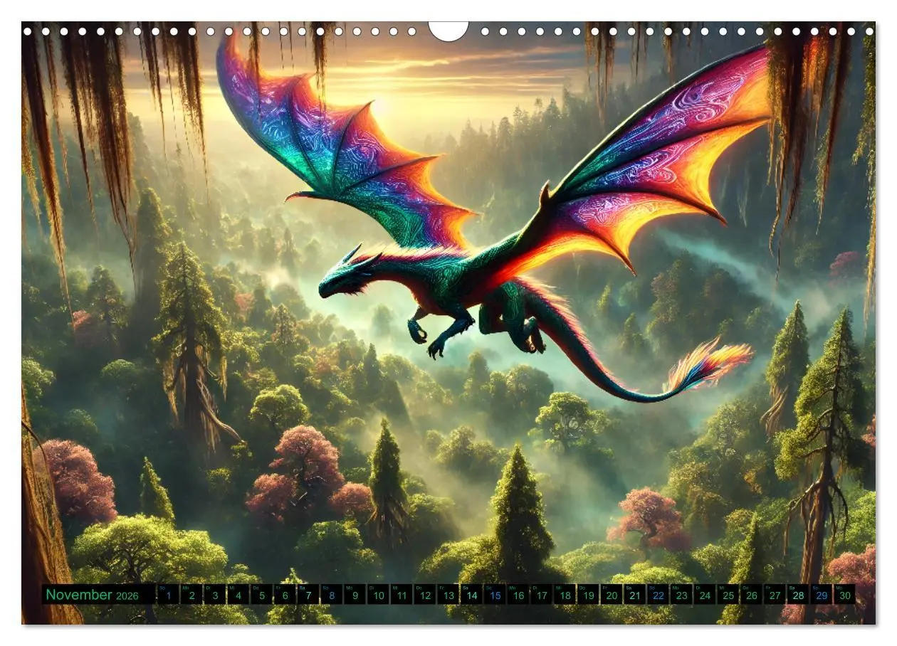 Bild: 9783516650167 | Prächtige Drachen, gut oder böse? (Wandkalender 2026 DIN A3 quer),...