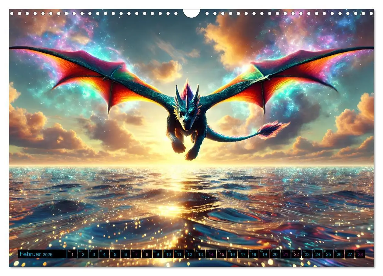 Bild: 9783516650167 | Prächtige Drachen, gut oder böse? (Wandkalender 2026 DIN A3 quer),...