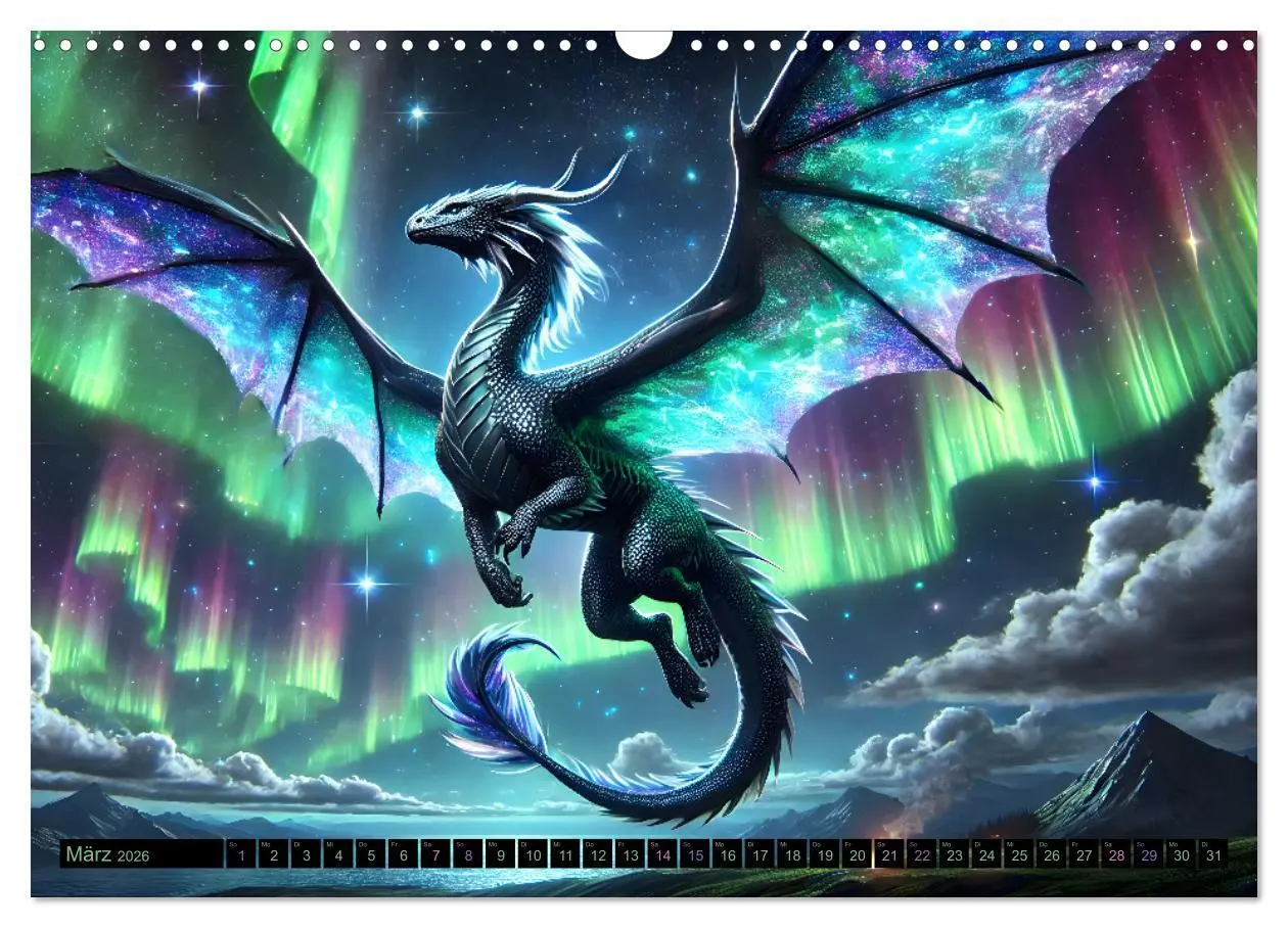 Bild: 9783516650167 | Prächtige Drachen, gut oder böse? (Wandkalender 2026 DIN A3 quer),...
