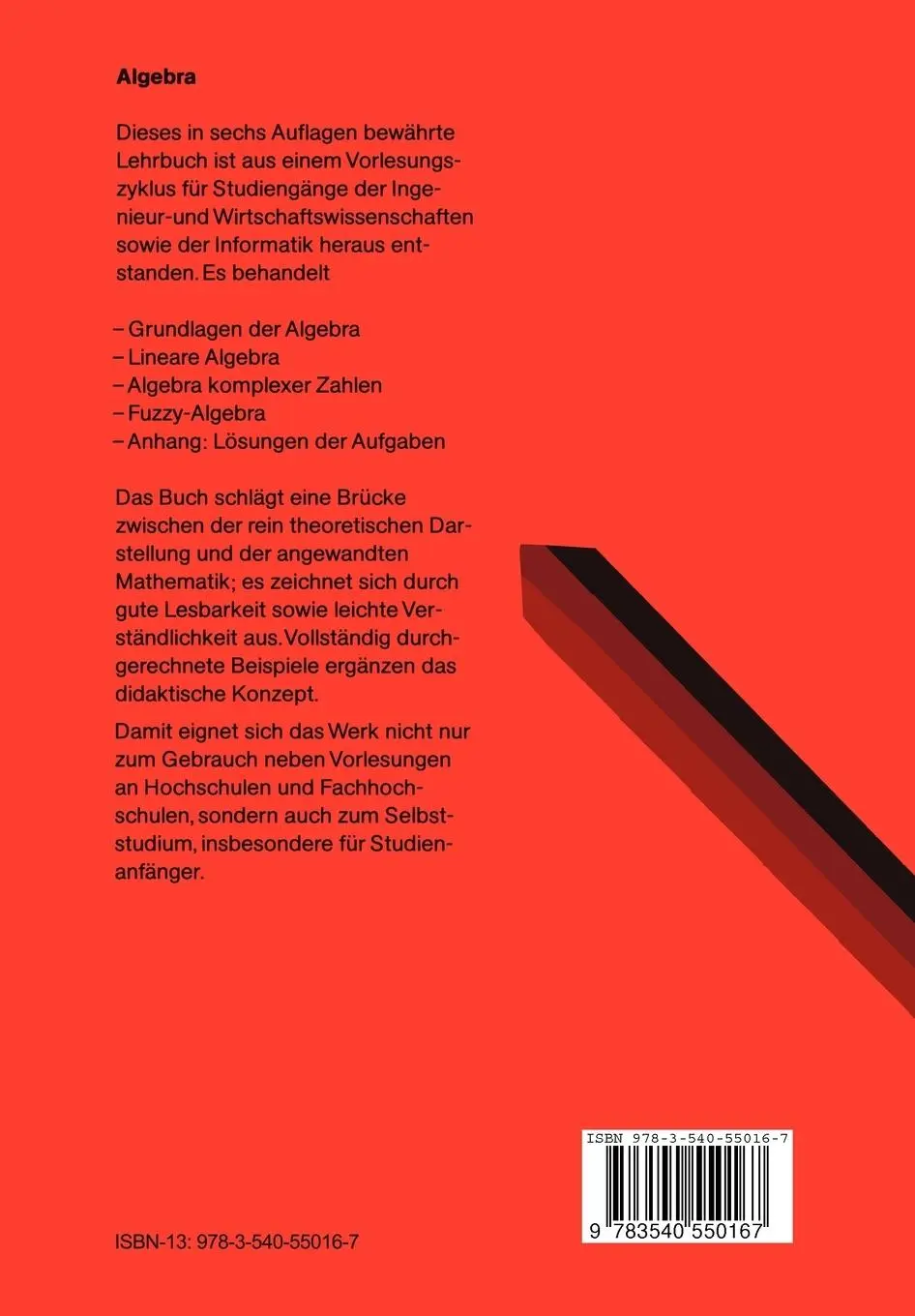 Rückseite: 9783540550167 | Algebra | Anwendungsorientierte Mathematik | Gert Böhme | Taschenbuch