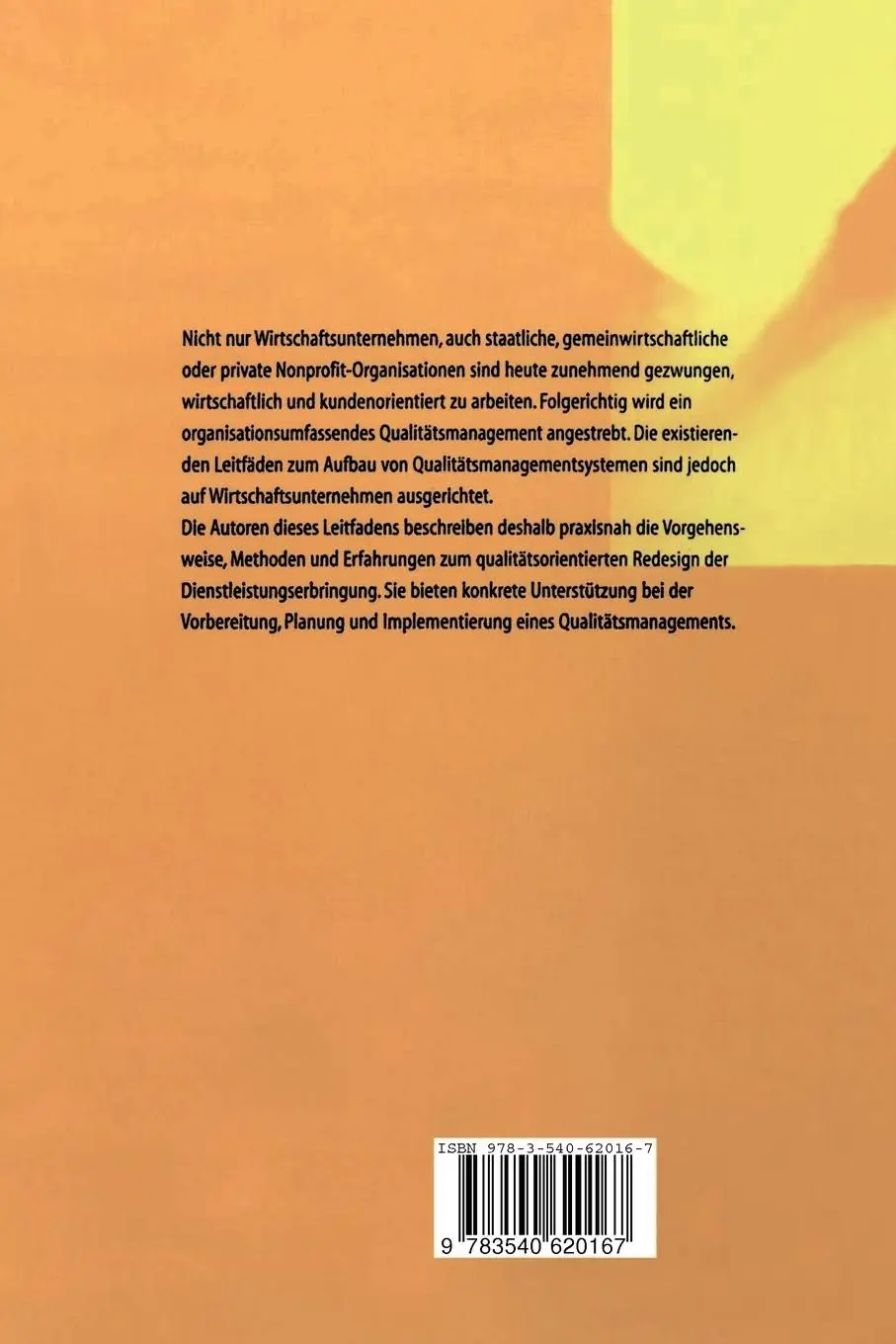 Rückseite: 9783540620167 | Qualitätsmanagement für Nonprofit-Dienstleister | Jaschinski (u. a.)