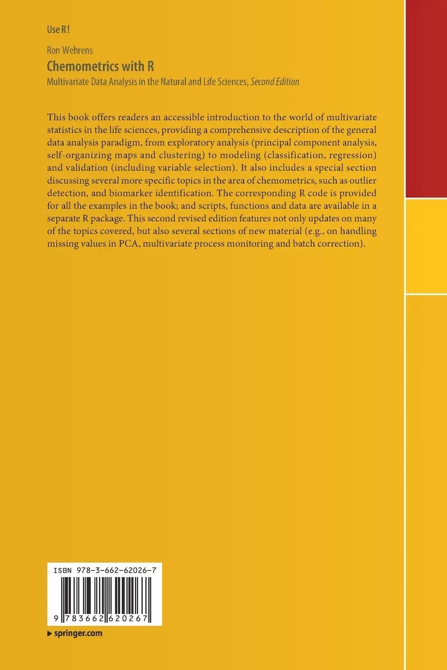 Rückseite: 9783662620267 | Chemometrics with R | Ron Wehrens | Taschenbuch | xvi | Englisch