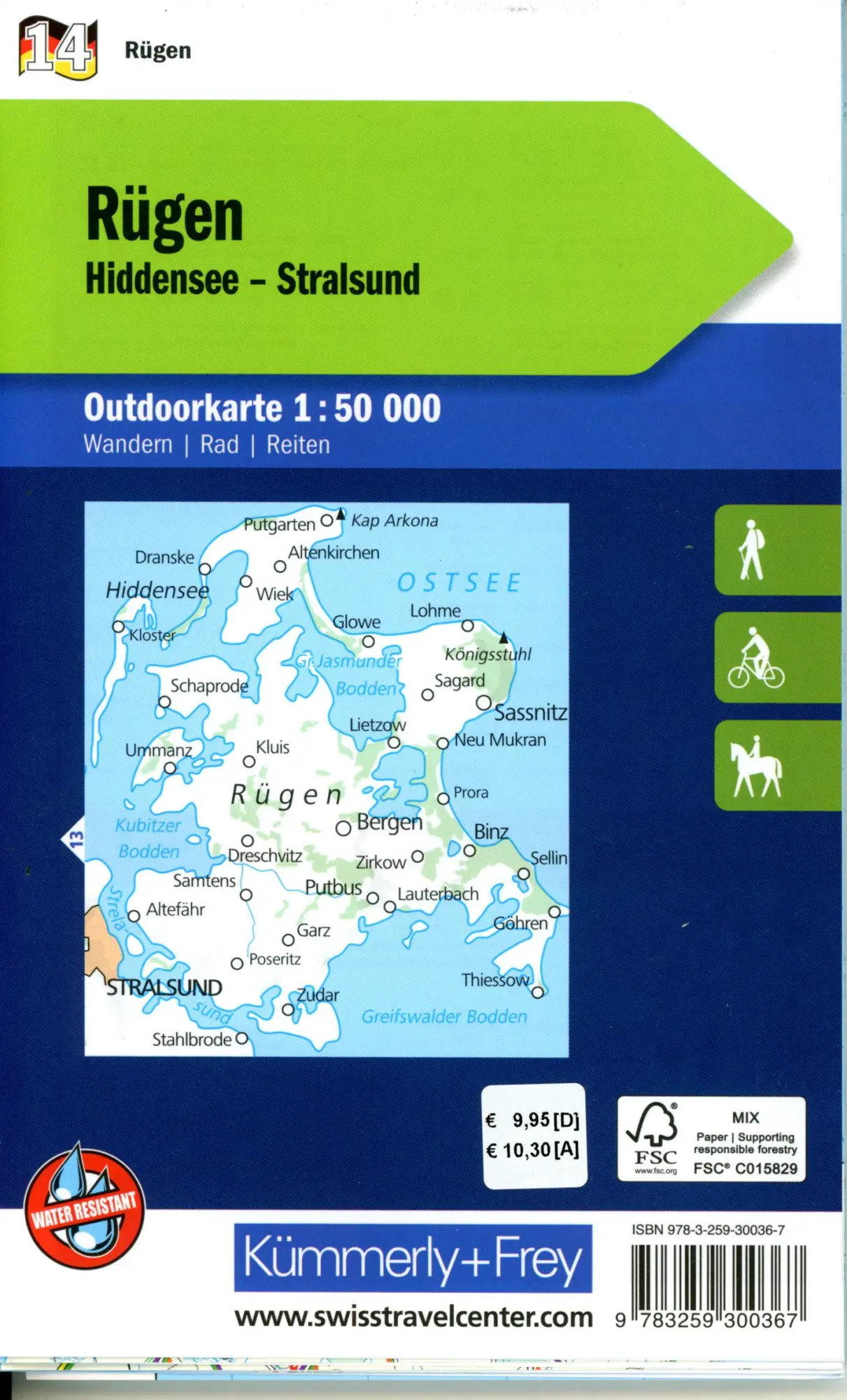 Bild: 9783259300367 | Kümmerly+Frey Outdoorkarte Deutschland 14 Rügen 1:50.000 | Deutsch