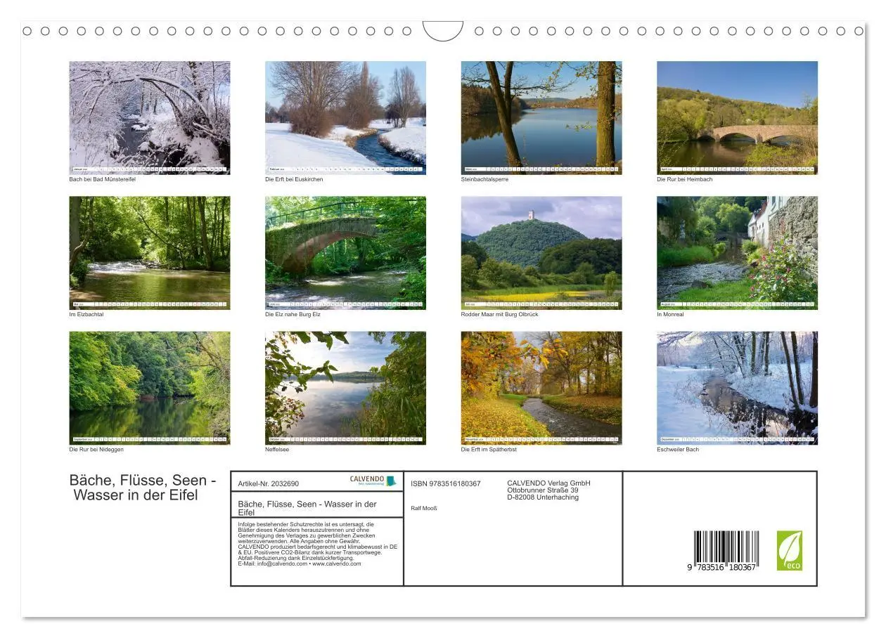 Bild: 9783516180367 | Bäche, Flüsse, Seen - Wasser in der Eifel (Wandkalender 2026 DIN A3...