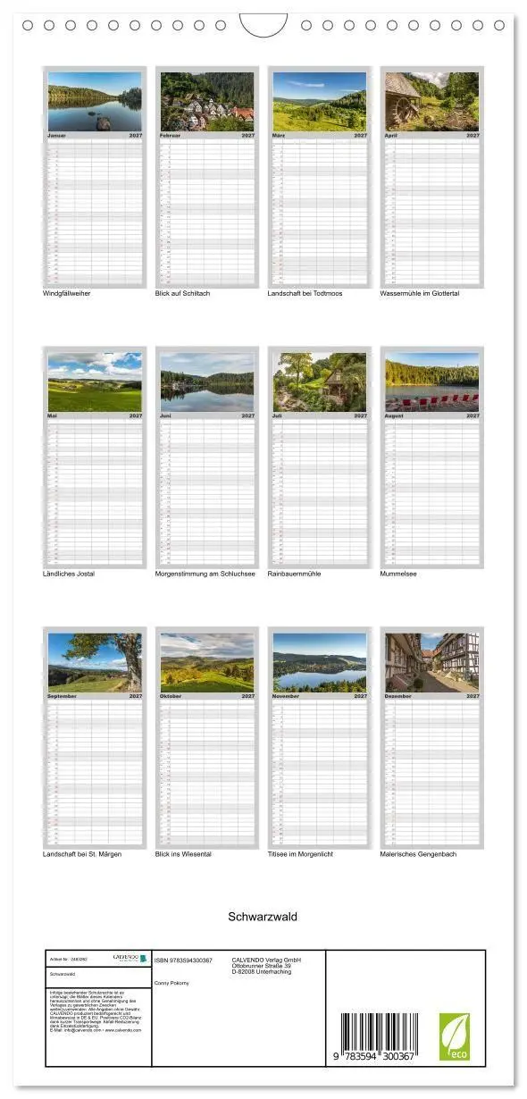 Bild: 9783594300367 | Familienplaner 2027 - Schwarzwald mit 5 Spalten (Wandkalender, 21 x...
