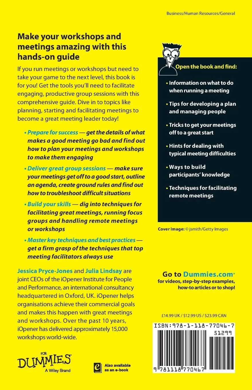 Rückseite: 9781118770467 | Running Great Meetings and Workshops for Dummies | Pryce-Jones (u. a.)