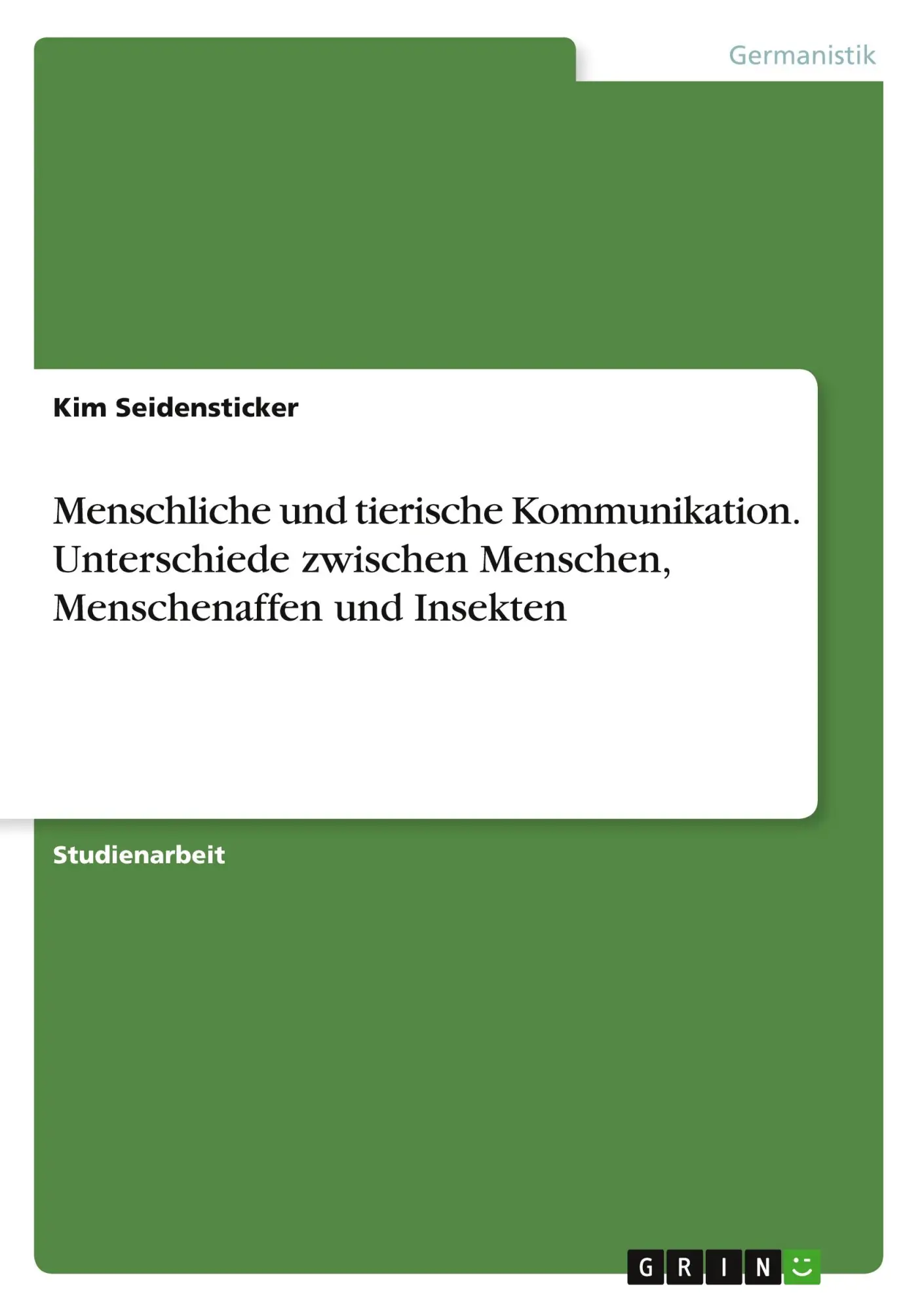 Cover: 9783346960467 | Menschliche und tierische Kommunikation. Unterschiede zwischen...