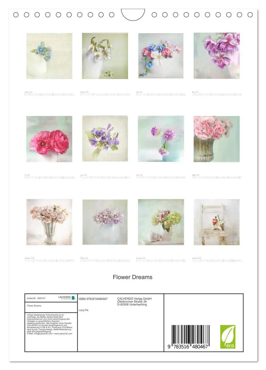 Bild: 9783516480467 | Flower Dreams (Wandkalender 2026 DIN A4 hoch), CALVENDO Monatskalender