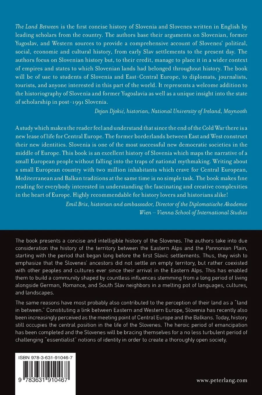 Rückseite: 9783631910467 | The Land Between | A History of Slovenia | Oto Luthar (u. a.) | Buch