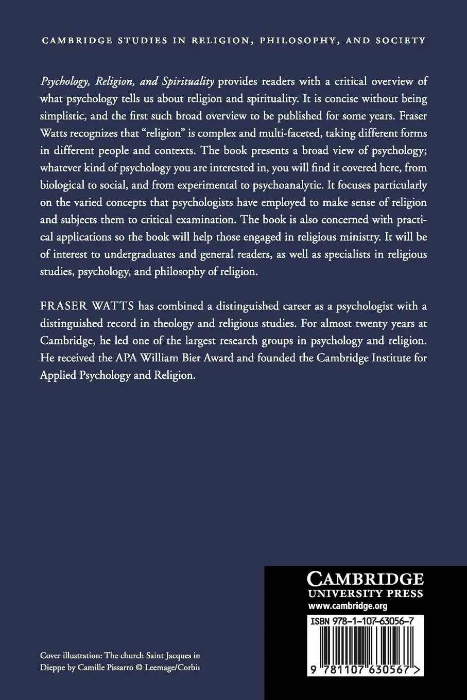 Rückseite: 9781107630567 | Psychology, Religion, and Spirituality | Fraser Watts | Taschenbuch