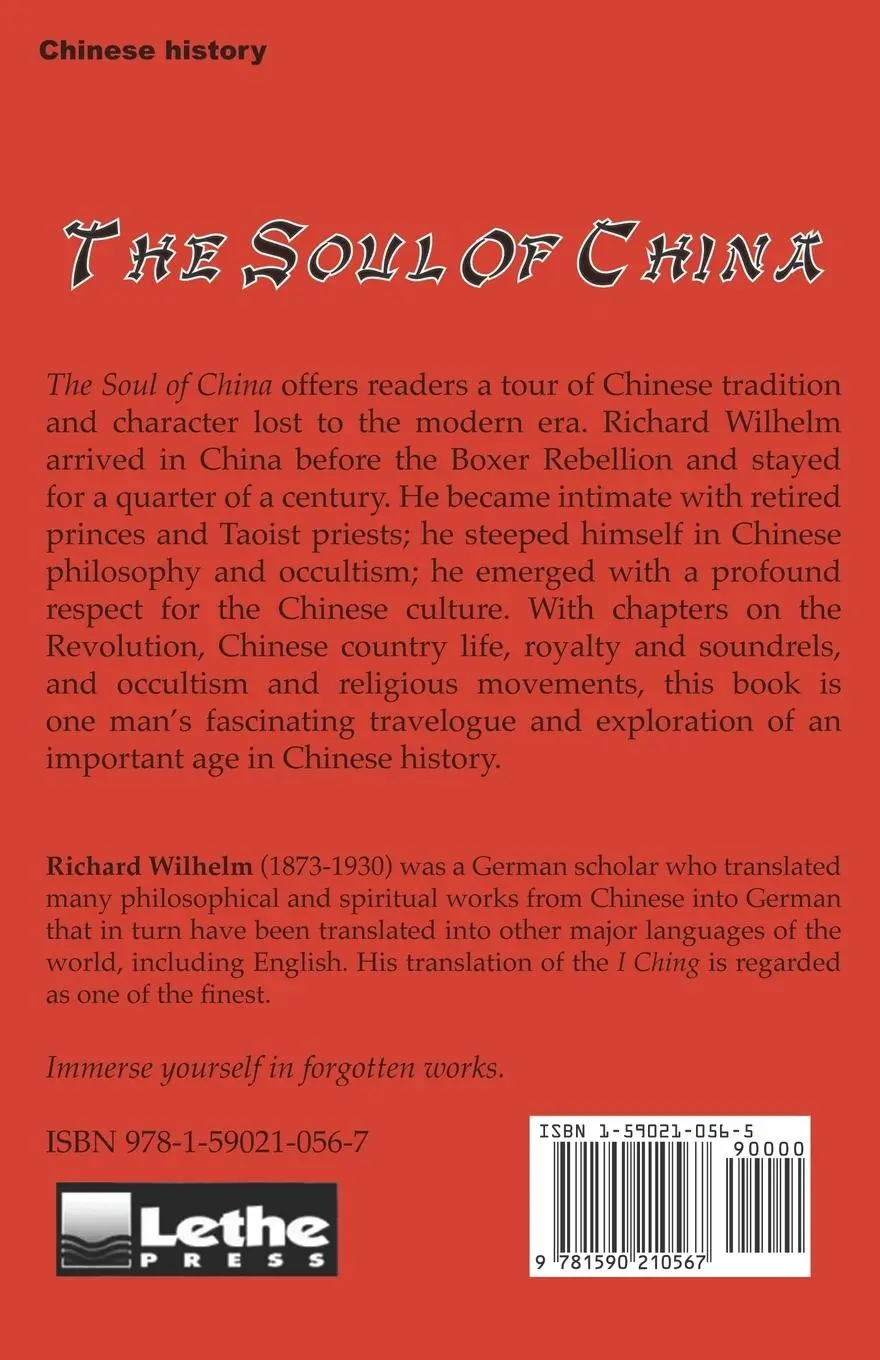 Rückseite: 9781590210567 | The Soul of China | Richard Wilhelm | Taschenbuch | Englisch | 2007