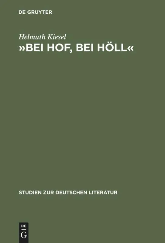 Cover: 9783484180567 | 'Bei Hof, bei Höll' | Helmuth Kiesel | Buch | XII | Deutsch | 1979