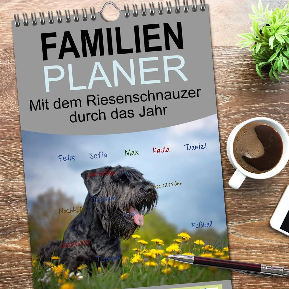 Bild: 9783516610567 | Familienplaner 2026 - Mit dem Riesenschnauzer durch das Jahr mit 5...
