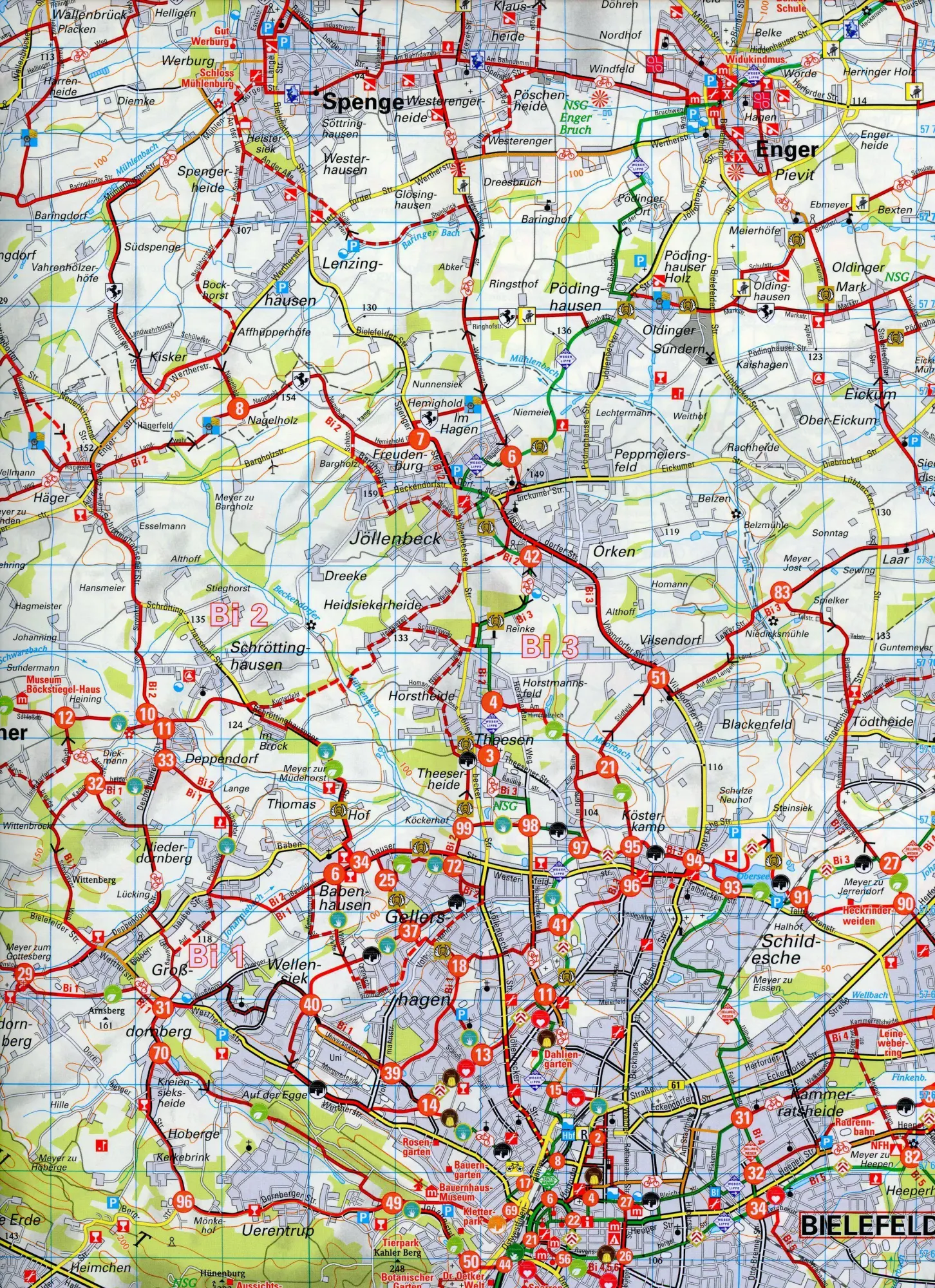 Bild: 9783969900567 | Radwanderkarte BVA Radwandern in Bielefeld und Umgebung 1:50.000,...