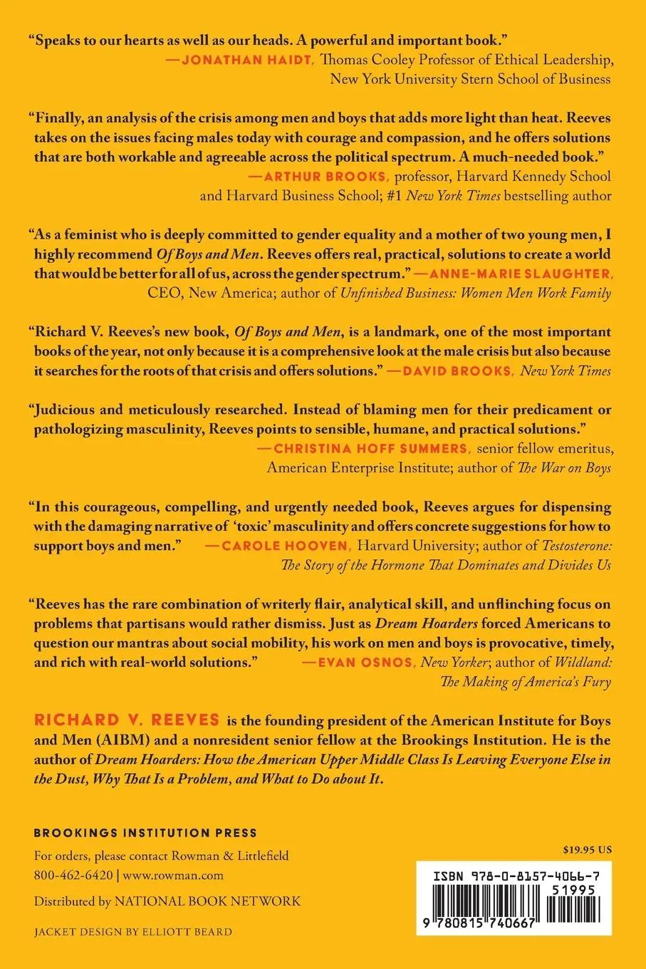 Rückseite: 9780815740667 | Of Boys and Men | Richard V Reeves | Taschenbuch | Englisch | 2024