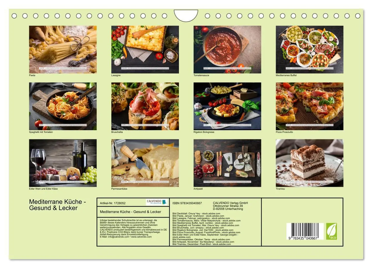 Bild: 9783435040667 | Mediterrane Küche - Gesund &amp; Lecker (Wandkalender 2025 DIN A4...