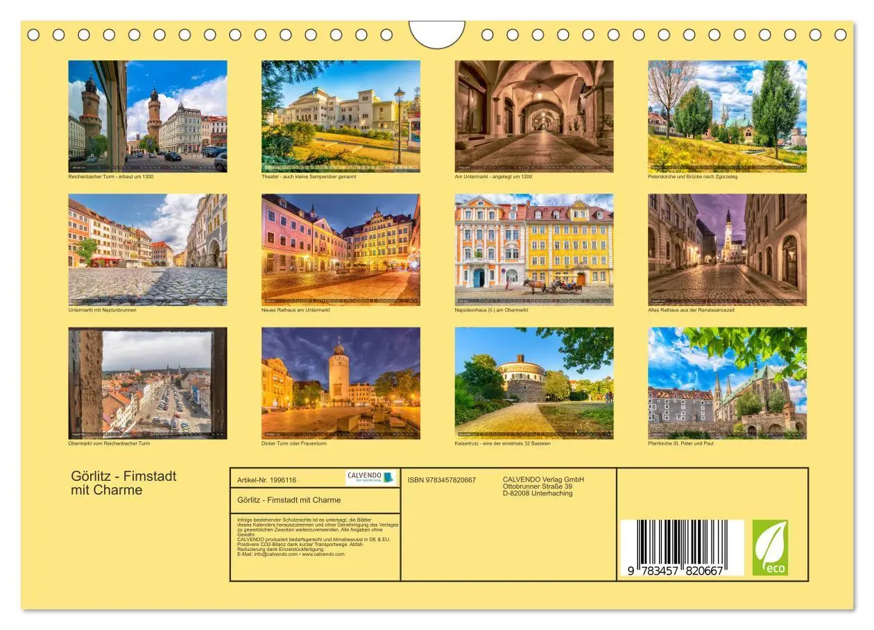 Bild: 9783457820667 | Görlitz - Fimstadt mit Charme (Wandkalender 2026 DIN A4 quer),...