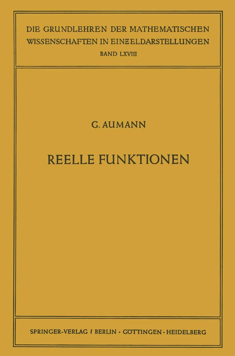 Cover: 9783642880667 | Reelle Funktionen | Georg Aumann | Taschenbuch | viii | Deutsch | 2012