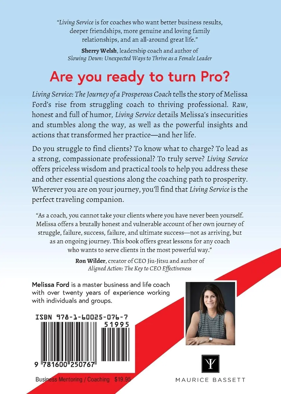 Rückseite: 9781600250767 | Living Service | The Journey of a Prosperous Coach | Melissa Ford