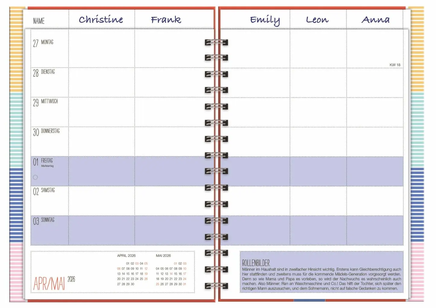 Bild: 9783756410767 | Mama AG Familienplaner Buch A5 2026 | Heye | Kalender | Spiralbindung