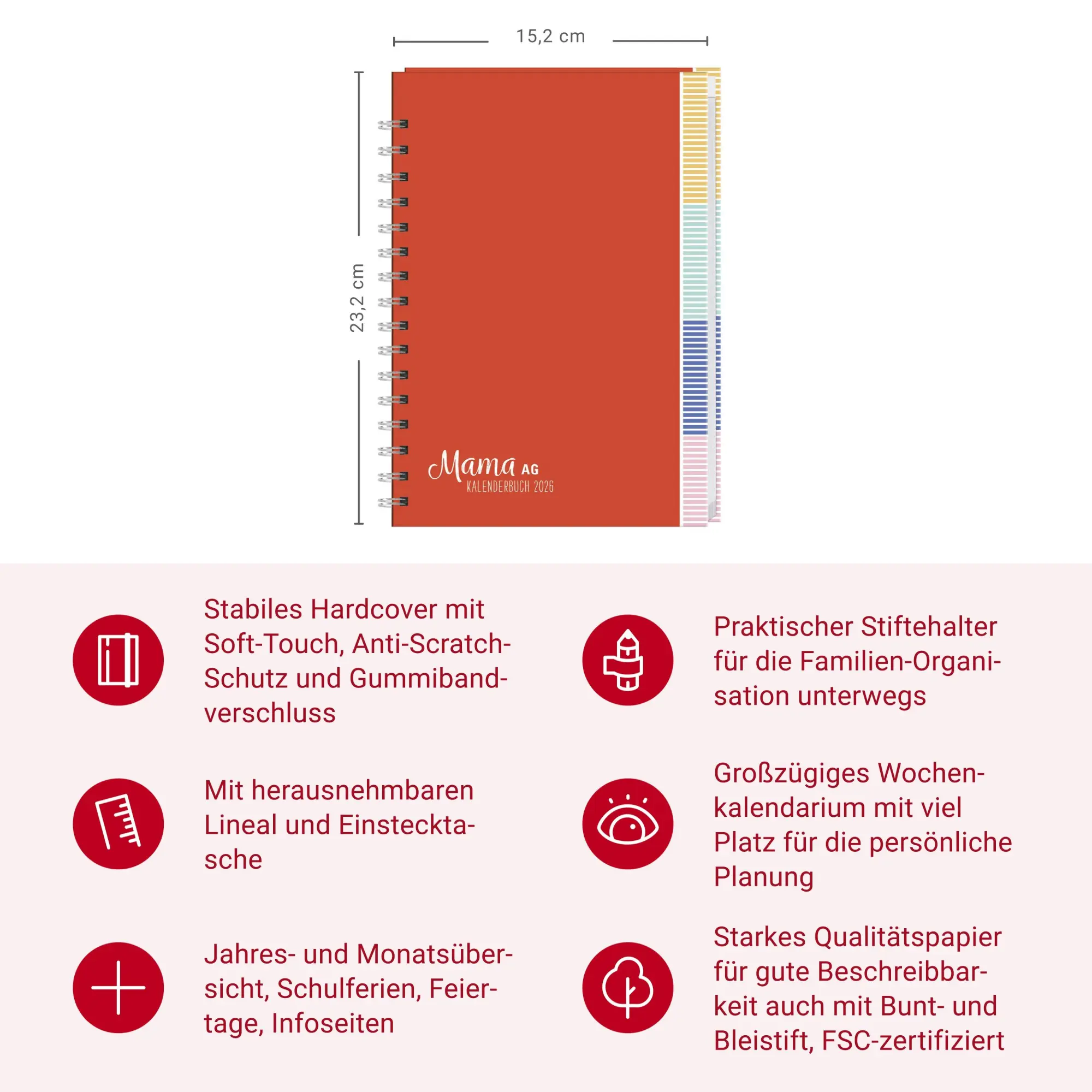 Bild: 9783756410767 | Mama AG Familienplaner Buch A5 2026 | Heye | Kalender | Spiralbindung