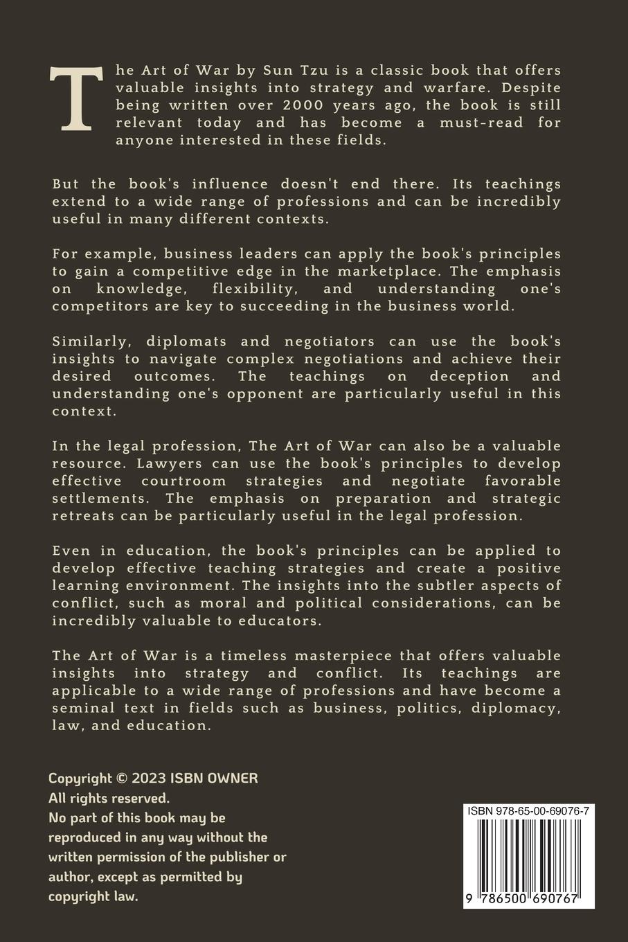 Rückseite: 9786500690767 | The Art of War | A Clear-cut Translation | Sun Tzu | Taschenbuch