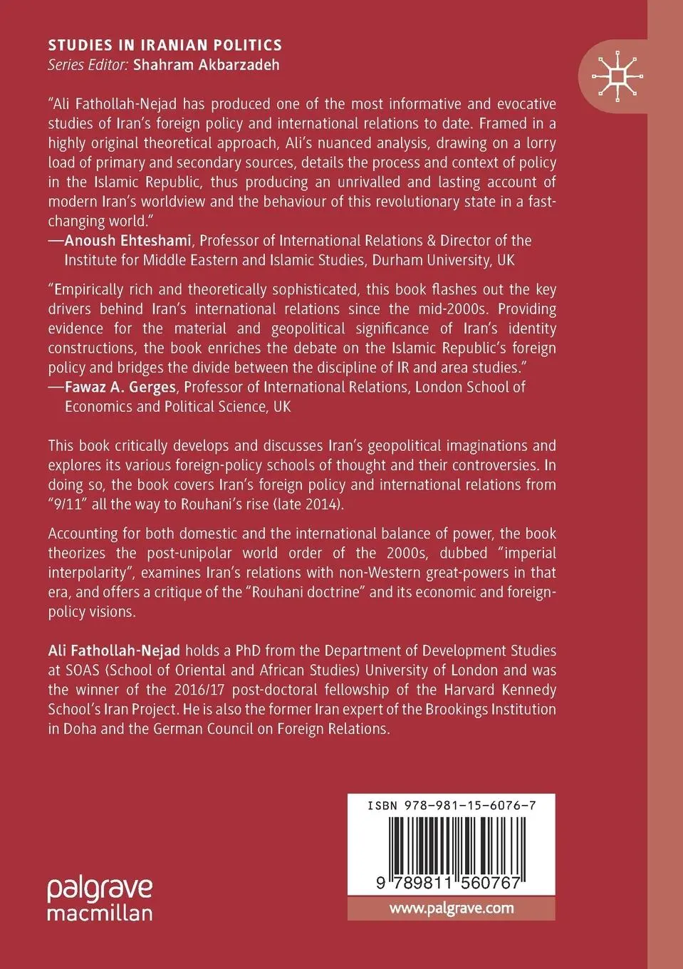 Rückseite: 9789811560767 | Iran in an Emerging New World Order | From Ahmadinejad to Rouhani