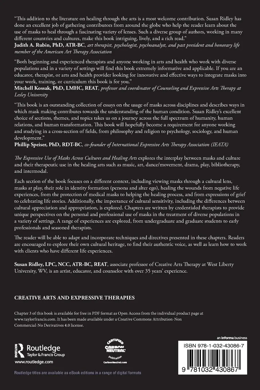 Rückseite: 9781032430867 | The Expressive Use of Masks Across Cultures and Healing Arts | Ridley
