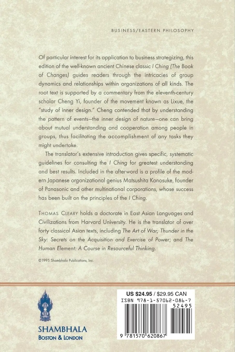 Rückseite: 9781570620867 | Tao of Organization | The I Ching for Group Dynamics | Thomas Cleary