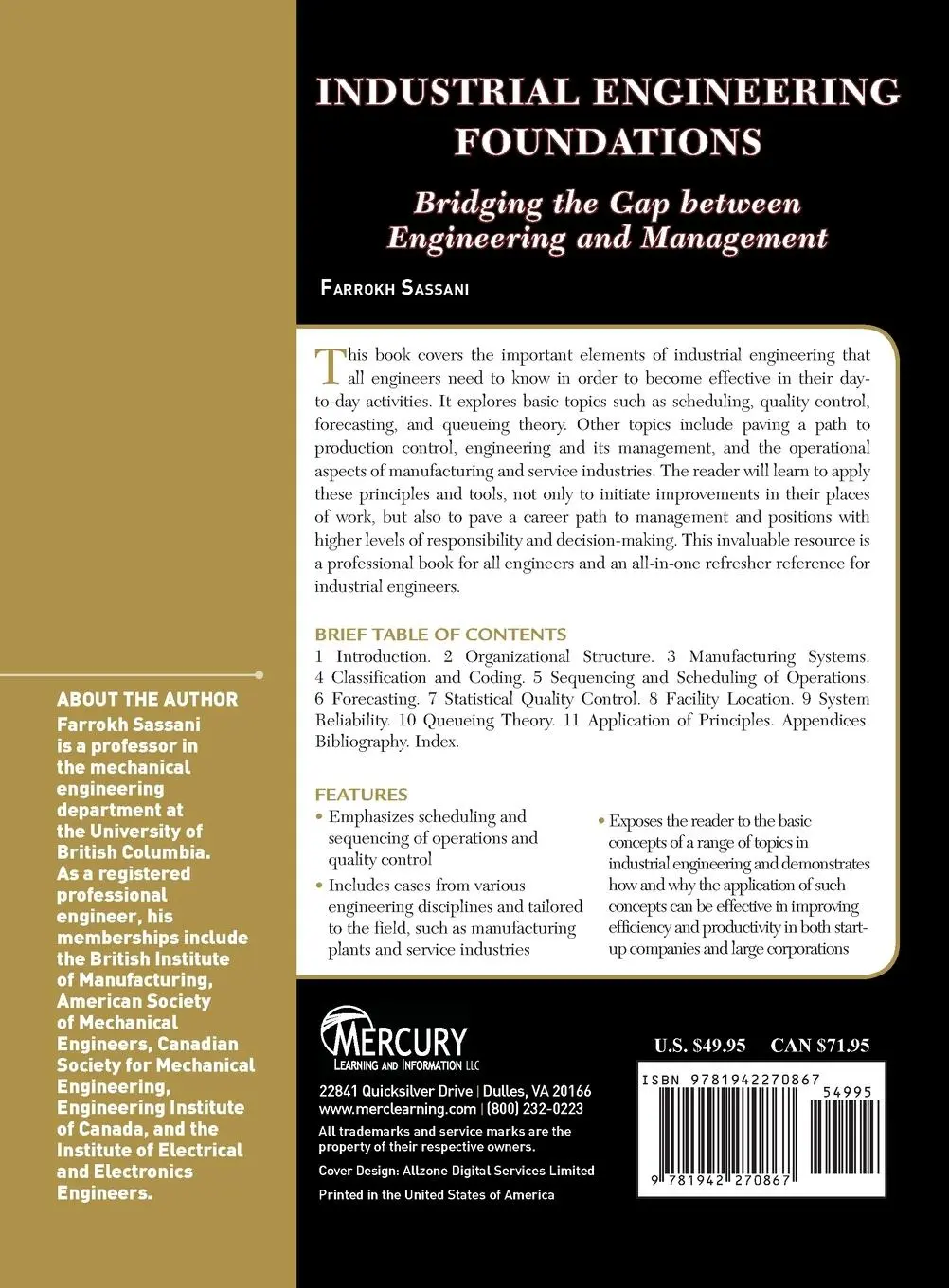 Rückseite: 9781942270867 | Industrial Engineering Foundations | Farrokh Sassani | Buch | Englisch