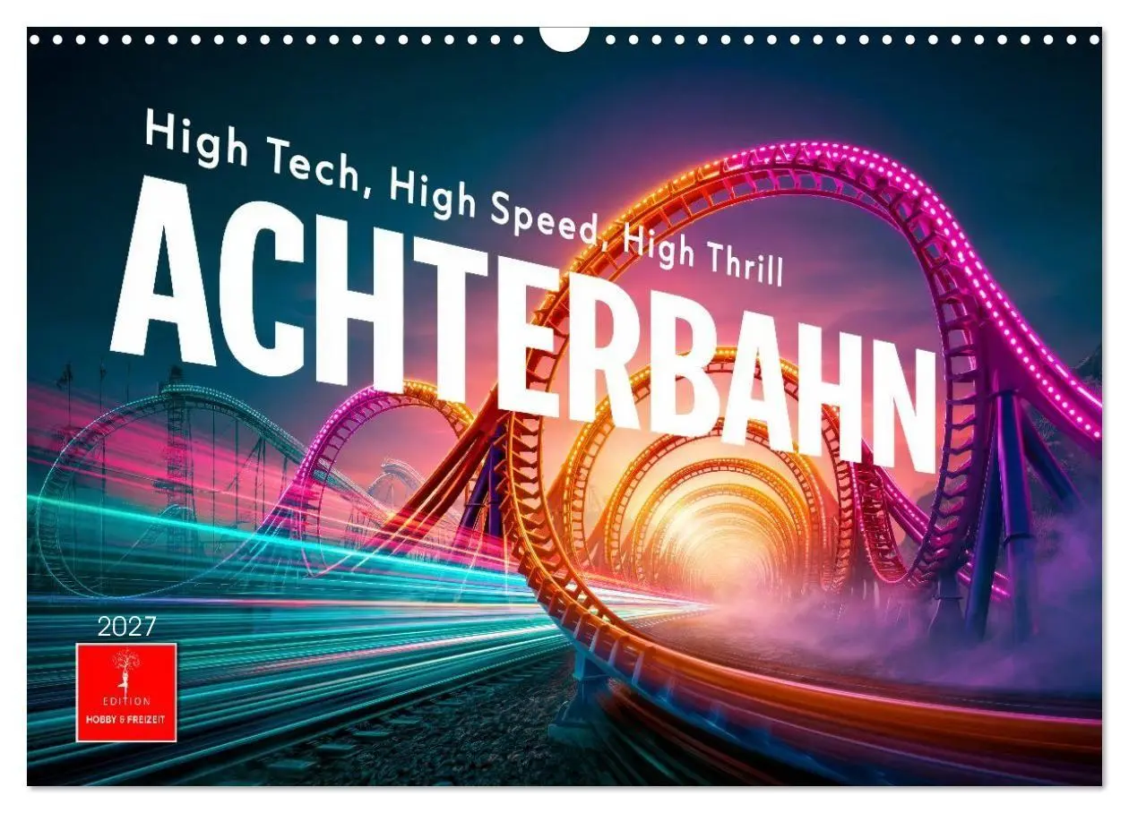 Cover: 9783594280867 | Achterbahn - High Tech, High Speed, High Thrill (Wandkalender 2027...