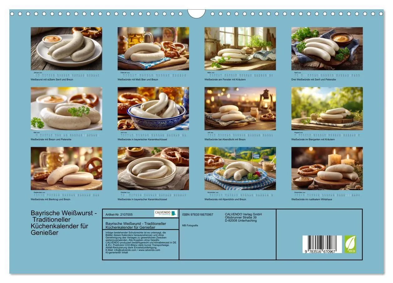 Bild: 9783516670967 | Bayrische Weißwurst - Traditioneller Küchenkalender für Genießer...