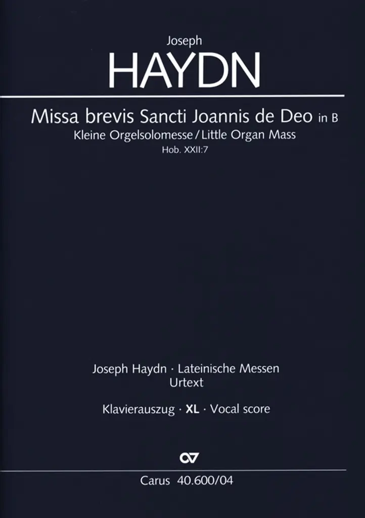 Cover: 9790007240967 | Missa brevis Sancti Joannis de Deo (Klavierauszug XL) | Joseph Haydn
