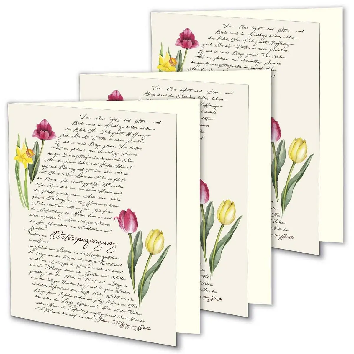 3er-Set Klappkarten 'Osterspaziergang'