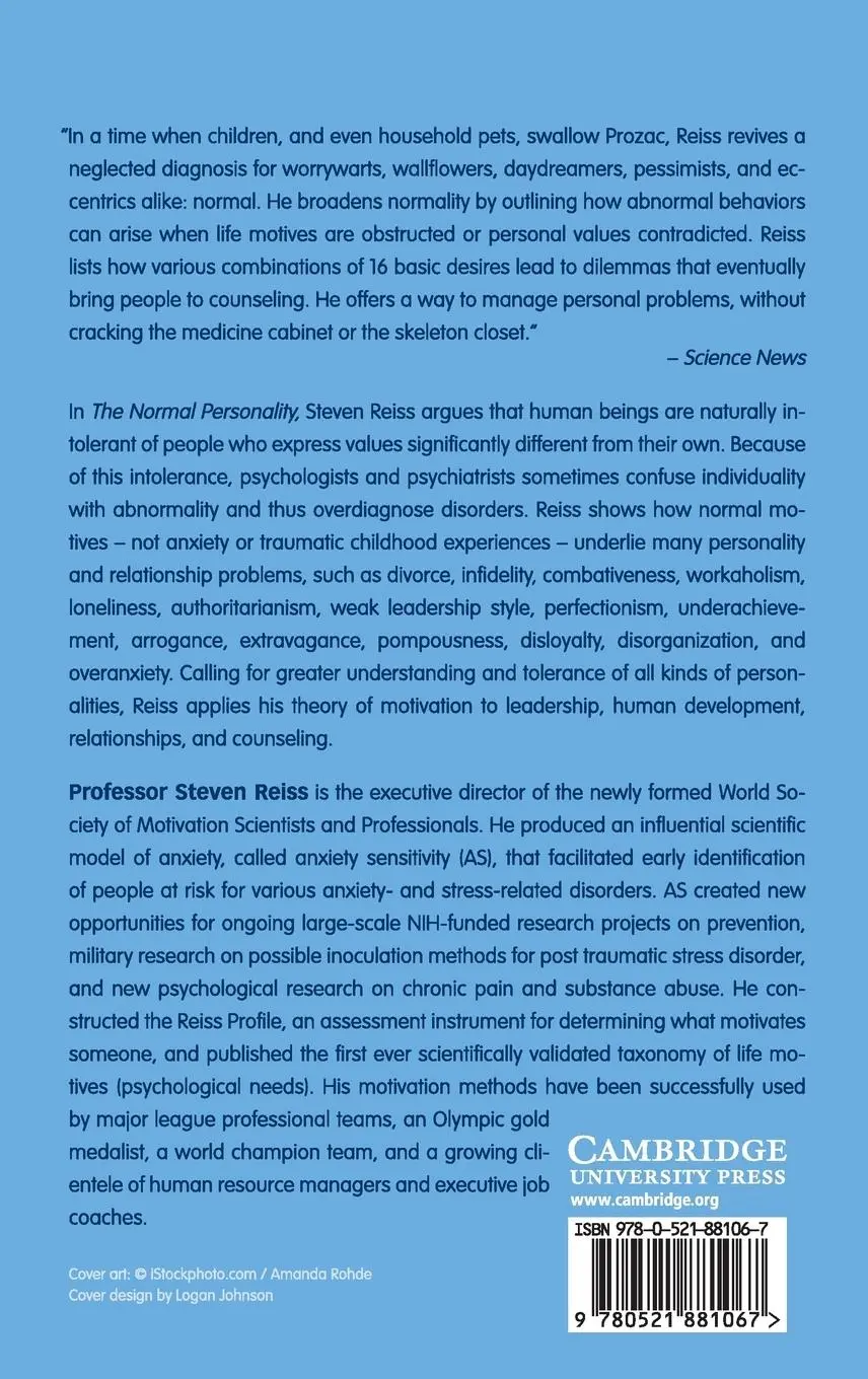 Rückseite: 9780521881067 | The Normal Personality | Steven Reiss | Buch | Englisch | 2015