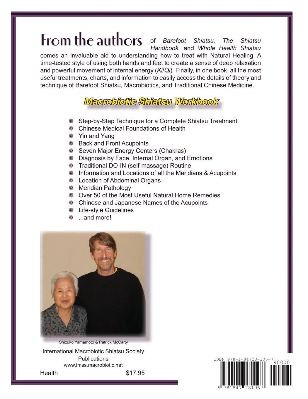 Rückseite: 9781847281067 | Macrobiotic Shiatsu Workbook | Patrick Mccarty (u. a.) | Taschenbuch