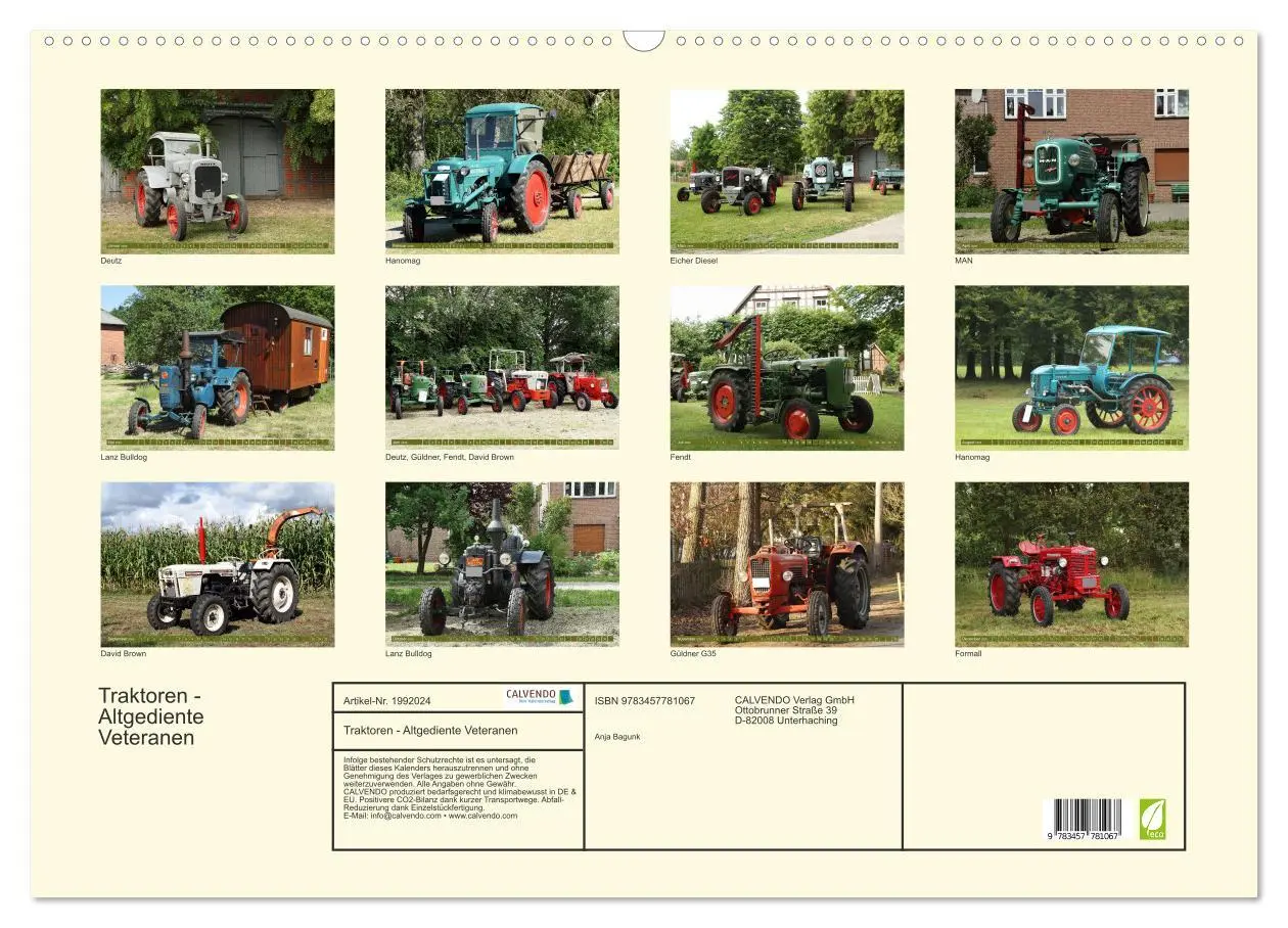 Bild: 9783457781067 | Traktoren - Altgediente Veteranen (Wandkalender 2026 DIN A2 quer),...